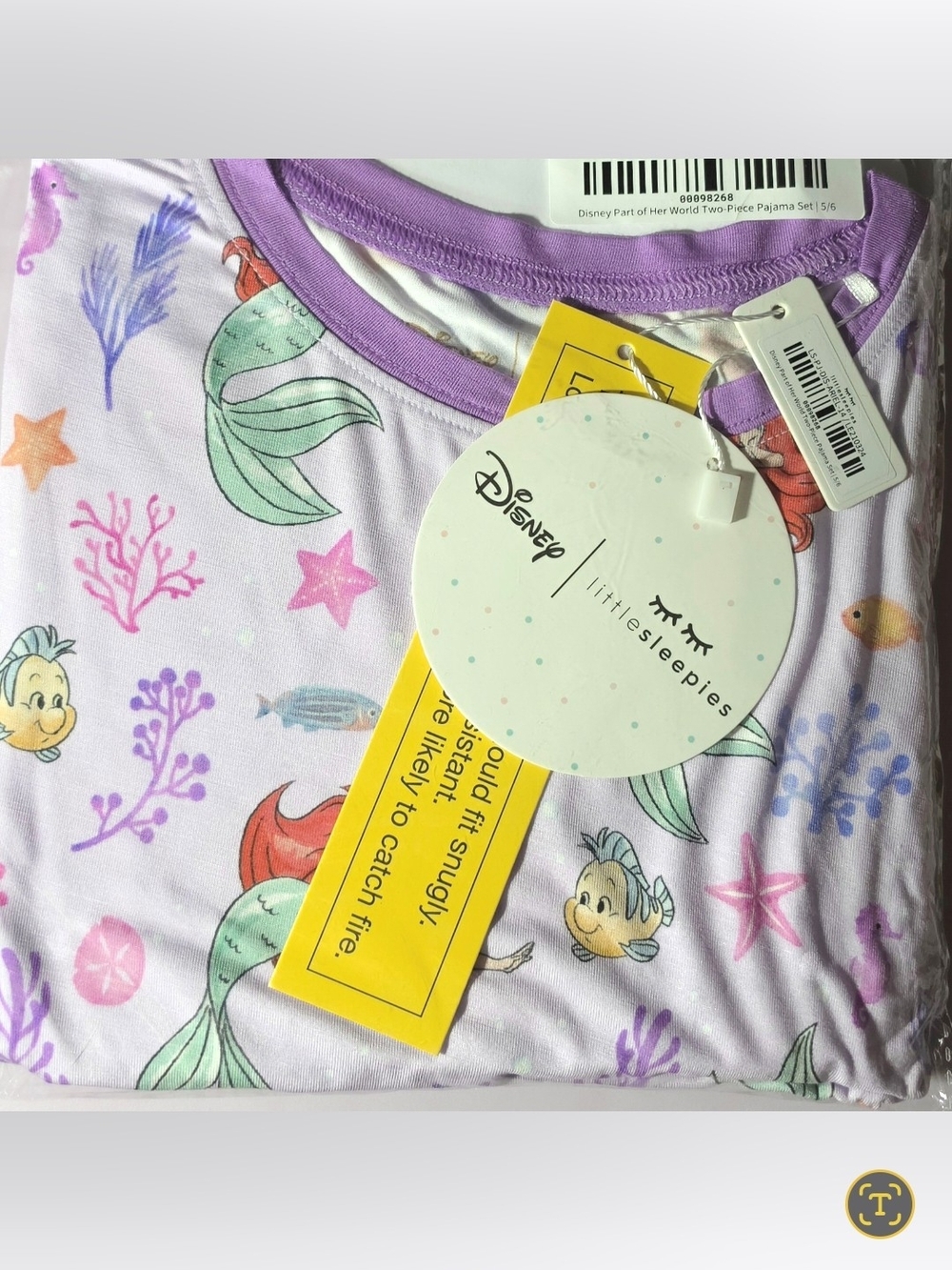 Little Sleepies Lavender Ariel Mermaid Pajama Set